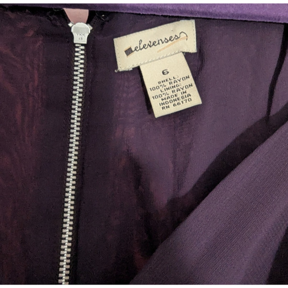 Anthropologie Eelevenses Deep Purple Midi Dress Size 6 B1 Whimsigoth Boho - Picture 4 of 5